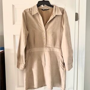 Zara Beige Long Sleeve Dress